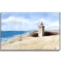 Preview: Leinwand 40 x 30 cm Keilrahmen Canvas-Leinen Aquarell Maritim Kunst Druck Kunstdruck Nordsee Dänemark Danmark Leuchtturm Rubjerg Knude Düne Blokhus Lokken Sonnenuntergang